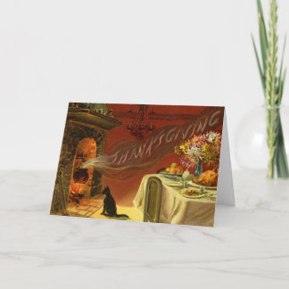 Carte de voeux pour le dîner de Thanksgiving vinta