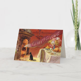 Carte de voeux pour le dîner de Thanksgiving vinta