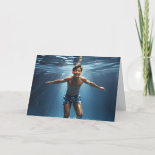 Carte de voeux pour le garçon de la piscine