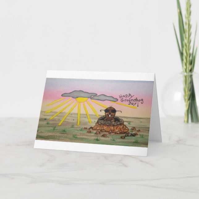 Carte de vœux pour le Jour de la marmotte, Joyeux  (Devant)