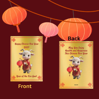 Carte de vœux pour le Nouvel An chinois Chèvre ave