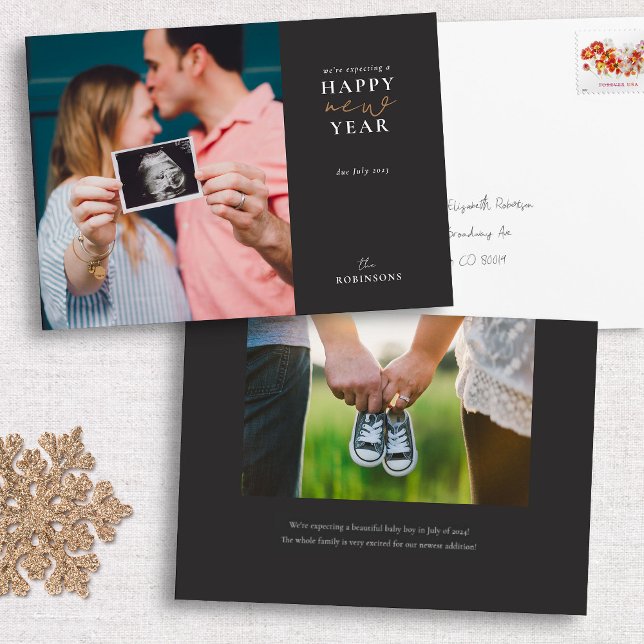 Carte de vœux pour le Nouvel An en attendant un he (Créateur téléchargé)