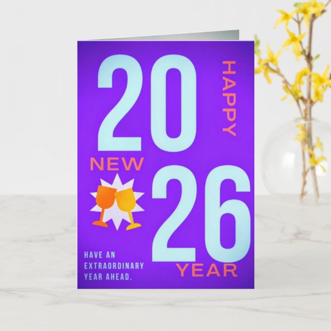 Carte de vœux pour le Nouvel An – Fêtes de fin d'a (Fleur jaune)