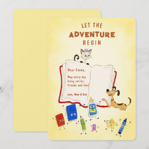 Carte de vœux pour le premier jour de maternelle