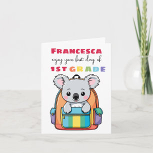 Carte de vœux pour le premier jour d'école materne