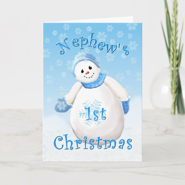 Carte de vœux pour le premier Noël de neveu avec b (Devant)