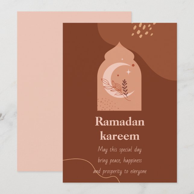 Carte de vœux pour le Ramadan Kareem (Devant / Derrière)