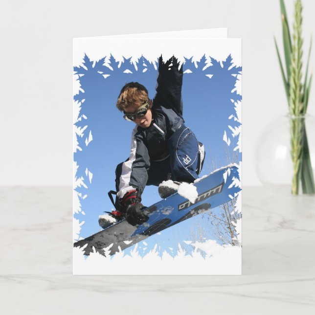 Carte de voeux pour le snowboard pour adolescents (Devant)