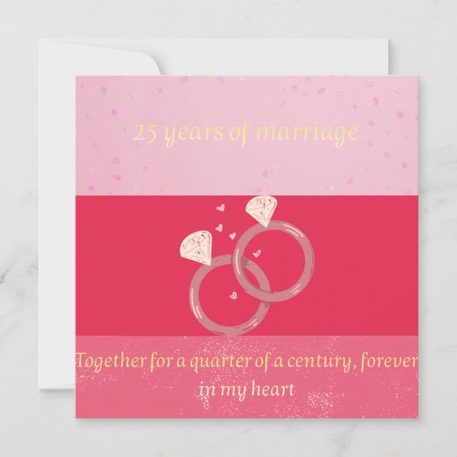 Carte de vœux pour les 25 ans de mariage – Argent (Devant)