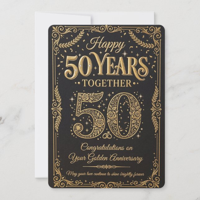 Carte de voeux pour les 50 ans de mariage (Devant)