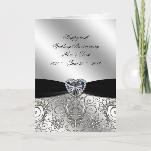 Carte de vœux pour les 60 ans de mariage diamant (Devant)