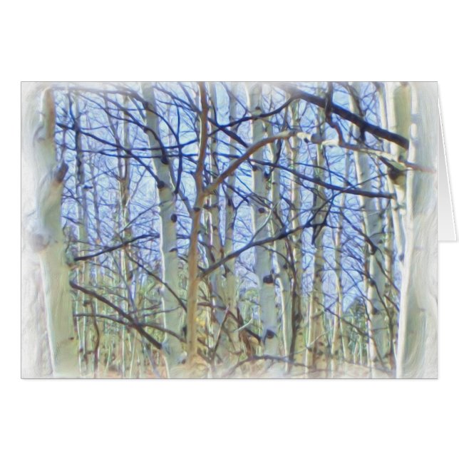 Carte de voeux pour les arbres de peuplier (Devant horizontal)