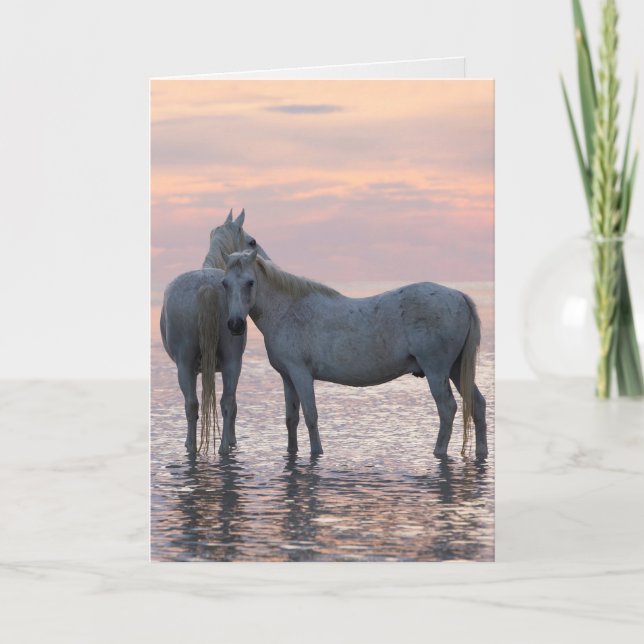 Carte de voeux pour les chevaux - Deux amis pour l (Devant)
