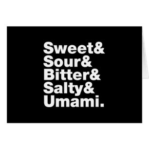 Carte de voeux pour les cinq goûts de base