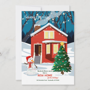 Carte de vœux pour les fêtes à la maison