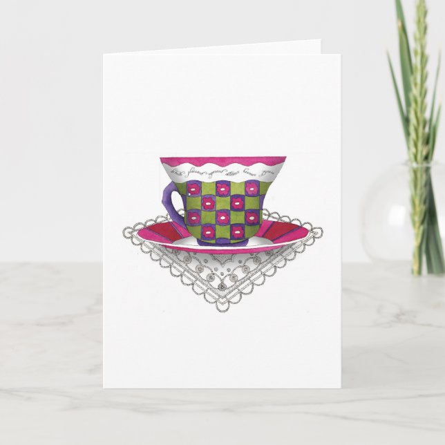 Carte de voeux pour les fleurs de thé (Devant)