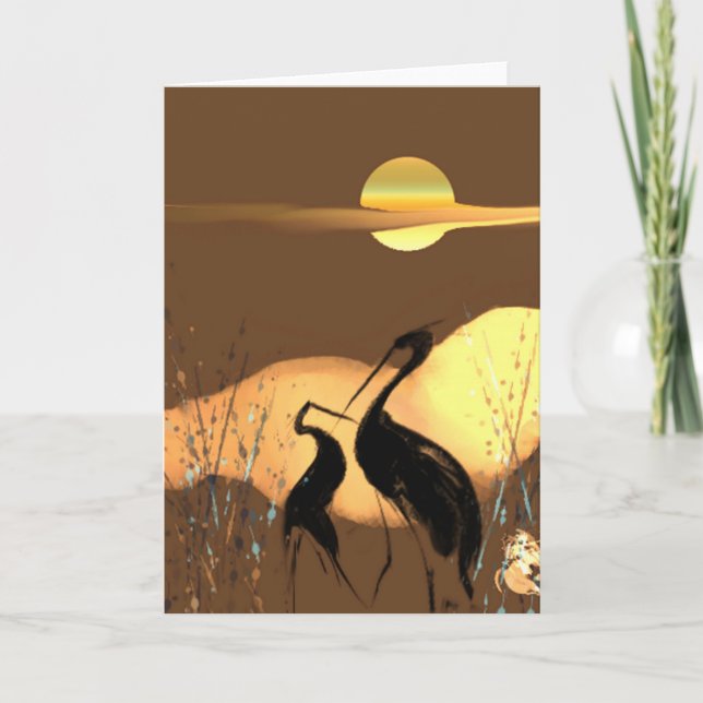 Carte de voeux pour les grues du soir (Devant)