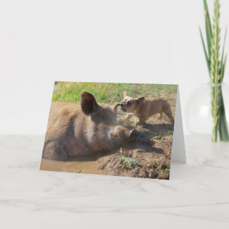 Carte de voeux pour les oreilles de cochons