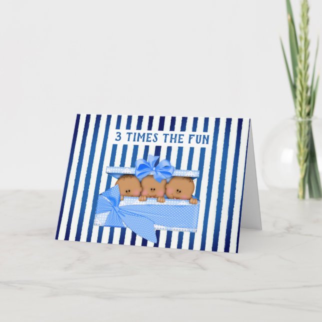 Carte de voeux pour les triplets ethniques Merci (Devant)