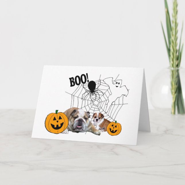Carte de voeux pour l'Halloween Bulldogs (Devant)