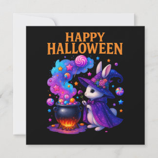 Carte de voeux pour l'Halloween lapin mignon