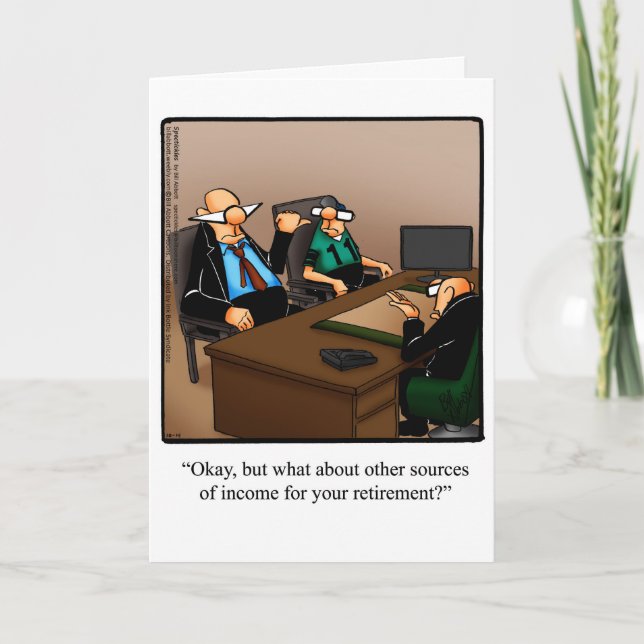 Carte de voeux pour l'Humour de retraite "Spectacl (Devant)