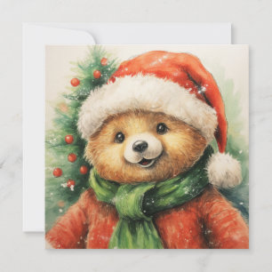 Carte de voeux pour l'ours de Noël