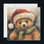 Carte de voeux pour l'ours de Noël<br><div class="desc">carte de voeux de noël ours</div>
