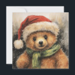 Carte de voeux pour l'ours de Noël<br><div class="desc">carte de voeux de noël ours</div>