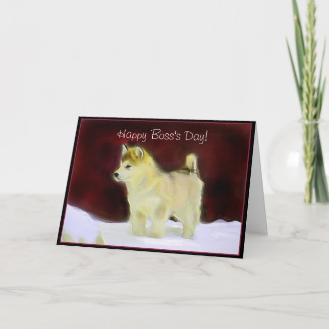 Carte de voeux pour malamute de Jour du Patron (Devant)