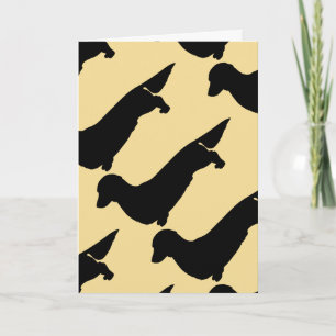 Carte de voeux pour Motif Dachshund cheveux longs
