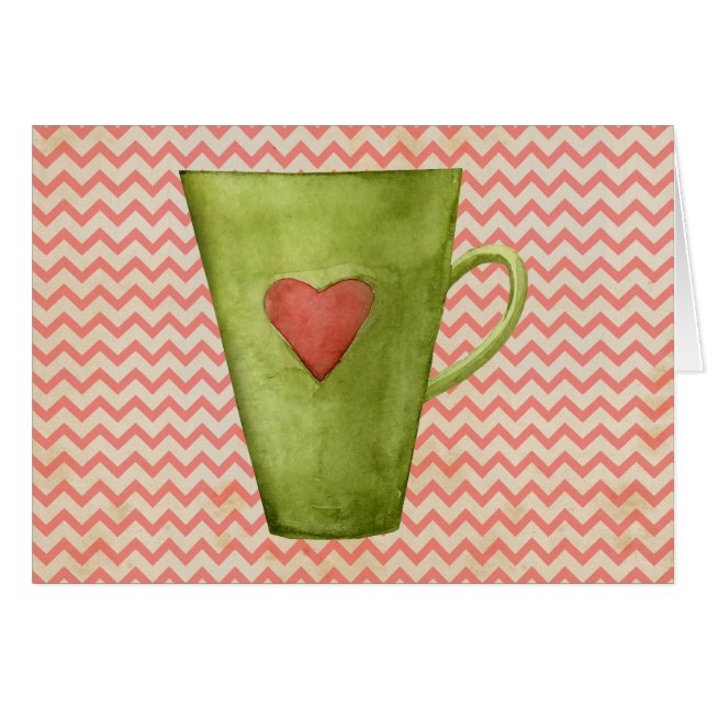 Carte de vœux pour mug latte aquarelle (Devant horizontal)