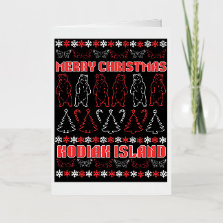 Carte de voeux pour Noël moche de l'île Kodiak