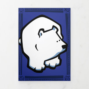 Carte de voeux pour Ours Polaire Faune Triple