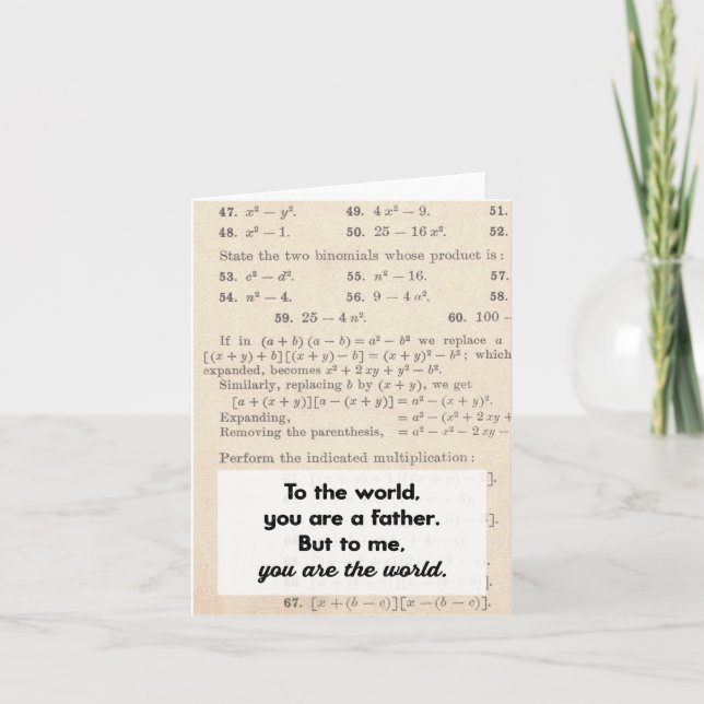 Carte de vœux pour papa : Pour le monde, vous êtes (Devant)