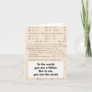 Carte de vœux pour papa : Pour le monde, vous êtes