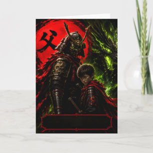 Carte de vœux pour papa Samouraï Dragon