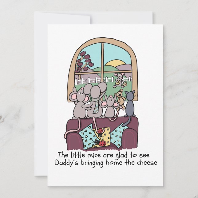 Carte de vœux pour papa, Souris mignonnes (Devant)