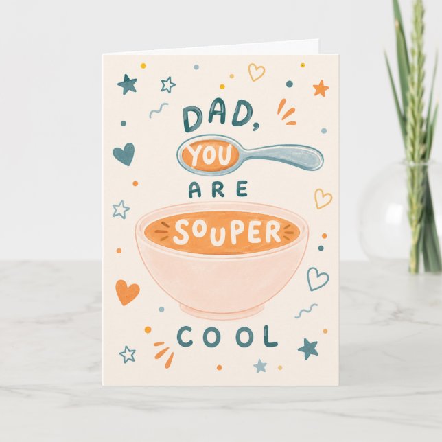 Carte de vœux pour papa super cool et mignon (Devant)