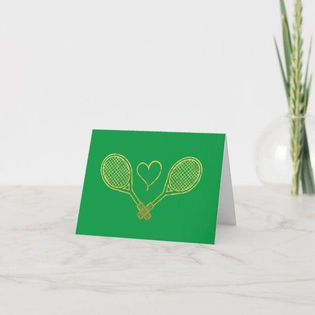 Carte de vœux pour partenaire de tennis romantique (Devant)