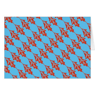 Carte de voeux pour pays Carrelée "Winter Leaf Blu