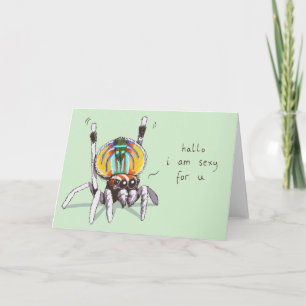 Carte de voeux pour Peacock Spider Romantique