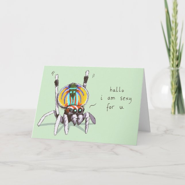 Carte de voeux pour Peacock Spider Romantique (Devant)