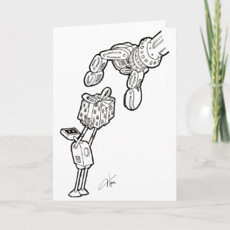 Carte de voeux pour robots - petits cadeaux