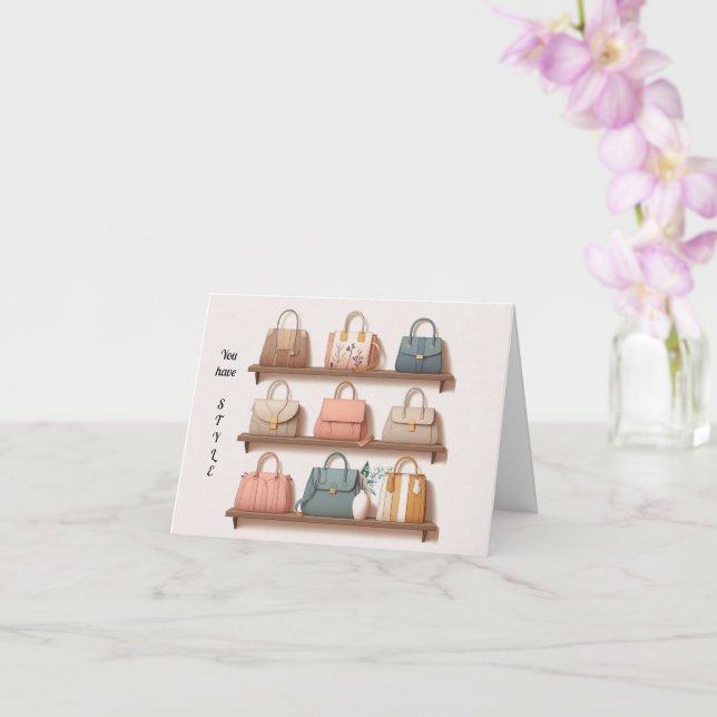 Carte de vœux pour sac à main de style (Orchidée)