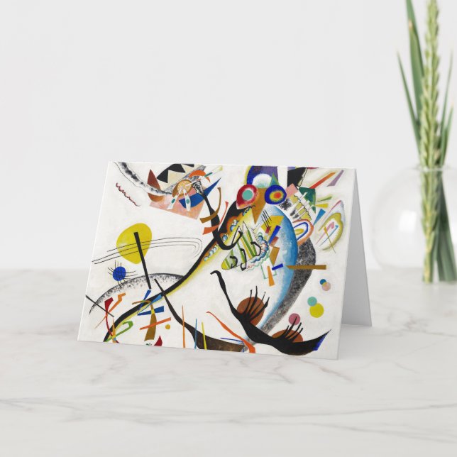Carte de voeux pour segment bleu Kandinsky (Devant)