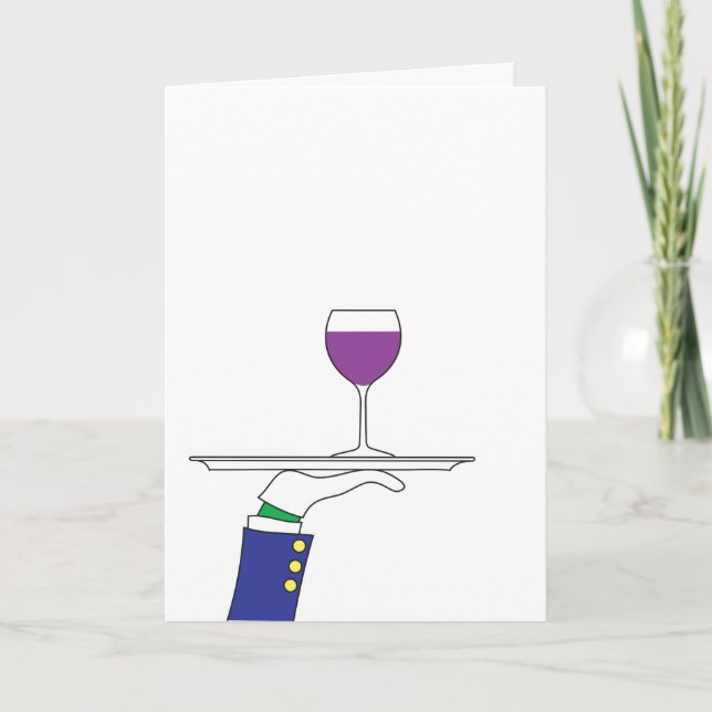 Carte de vœux pour service de vin au gant blanc (Devant)
