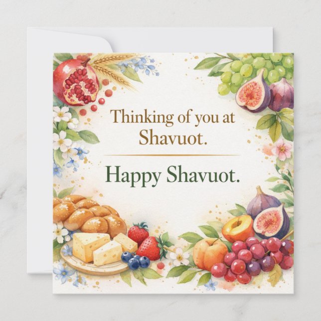 Carte de vœux pour Shavouot, Pensées pour vous à S (Devant)