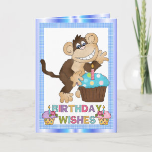 Carte de voeux pour singe d'anniversaire