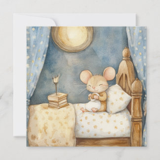 Carte de voeux pour souris au coucher